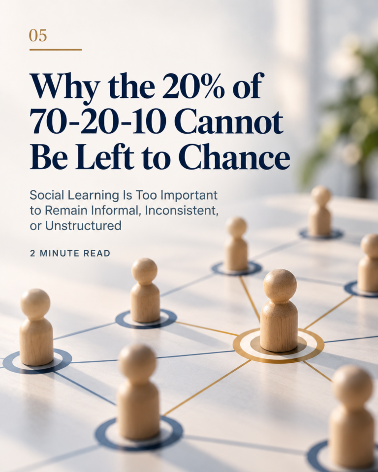 Why the 20% of 70-20-10 Cannot Be Left to Chance